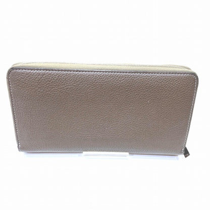 Celine Leather Dark Grey Round Long Wallet