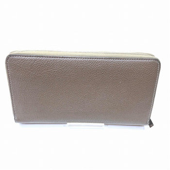 Celine Leather Dark Grey Round Long Wallet