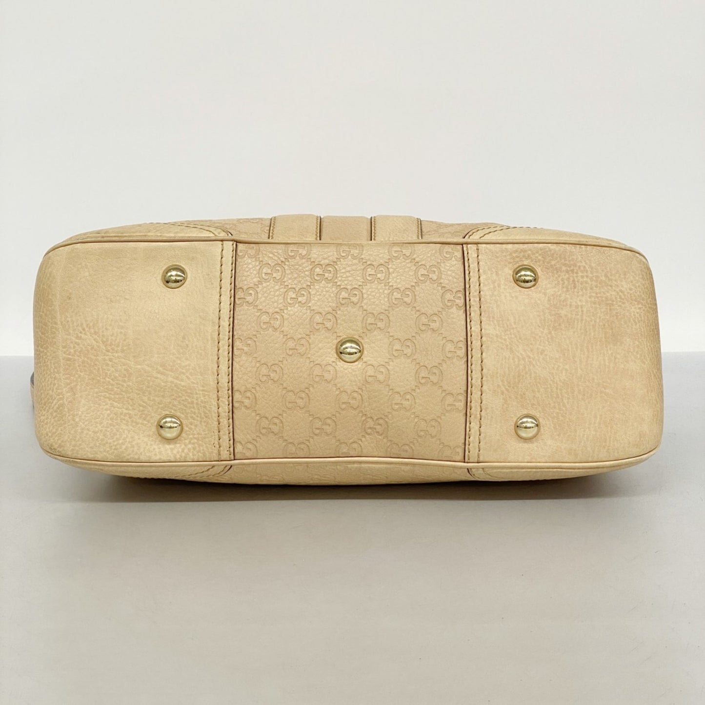 Gucci Handbag Guccissima Horsebit 247286 Leather Beige Champagne 2-Way Bag