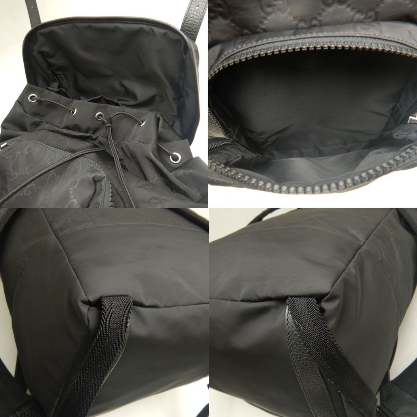 Gucci Daypack 387071 Backpack In Gg Nylon And Leather