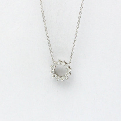 Tiffany Open Circle Mini Necklace Platinum Diamond Men