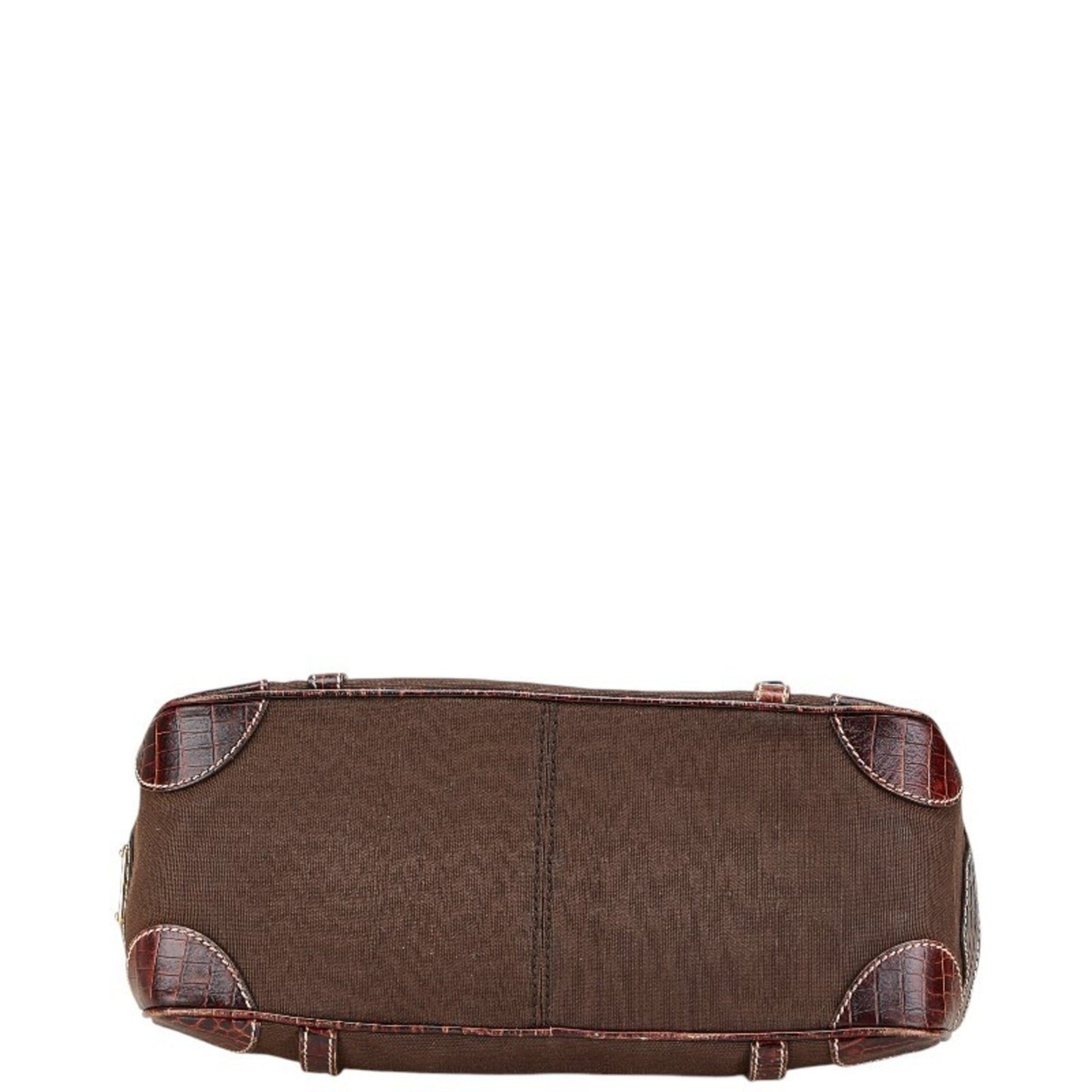 Celine Boogie Bag Handbag Brown Canvas Leather