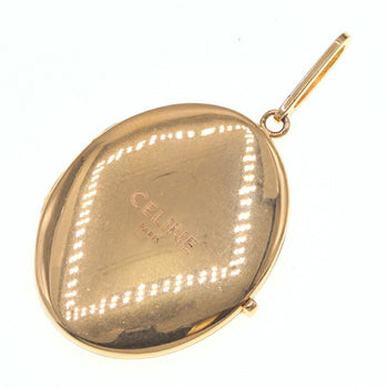 Celine Pendant Top Mirror Medallion 46S436Bsl 36Ao Gold Metal Head Necklace