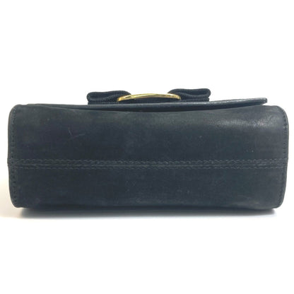 Salvatore Ferragamo Aq213202 Vala Ribbon Bag Mini Pochette Shoulder Bag Black Goldhardware