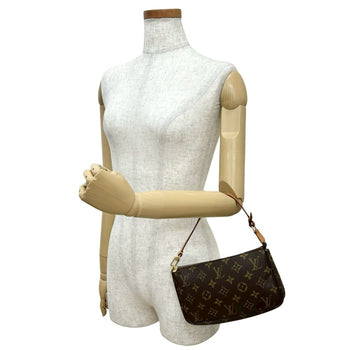 Louis Vuitton Pochette Accessoires Monogram Leather Mini Handbag Pouch Brown 18220