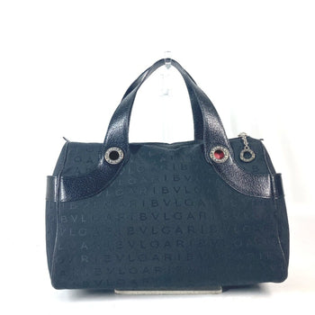 Bvlgari Bvlgari Mania Boston Bag Handbag Canvas Leather