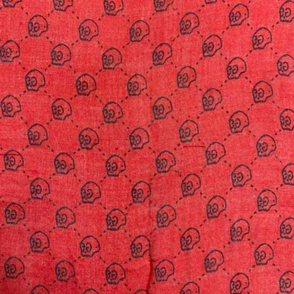 Gucci Scarf Ec-22489 Red Ghost 453225 Silk Cotton Gucci Skull Gg