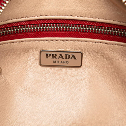 Prada Buckle Crossbody Shoulder Bag In Red Saffiano Leather