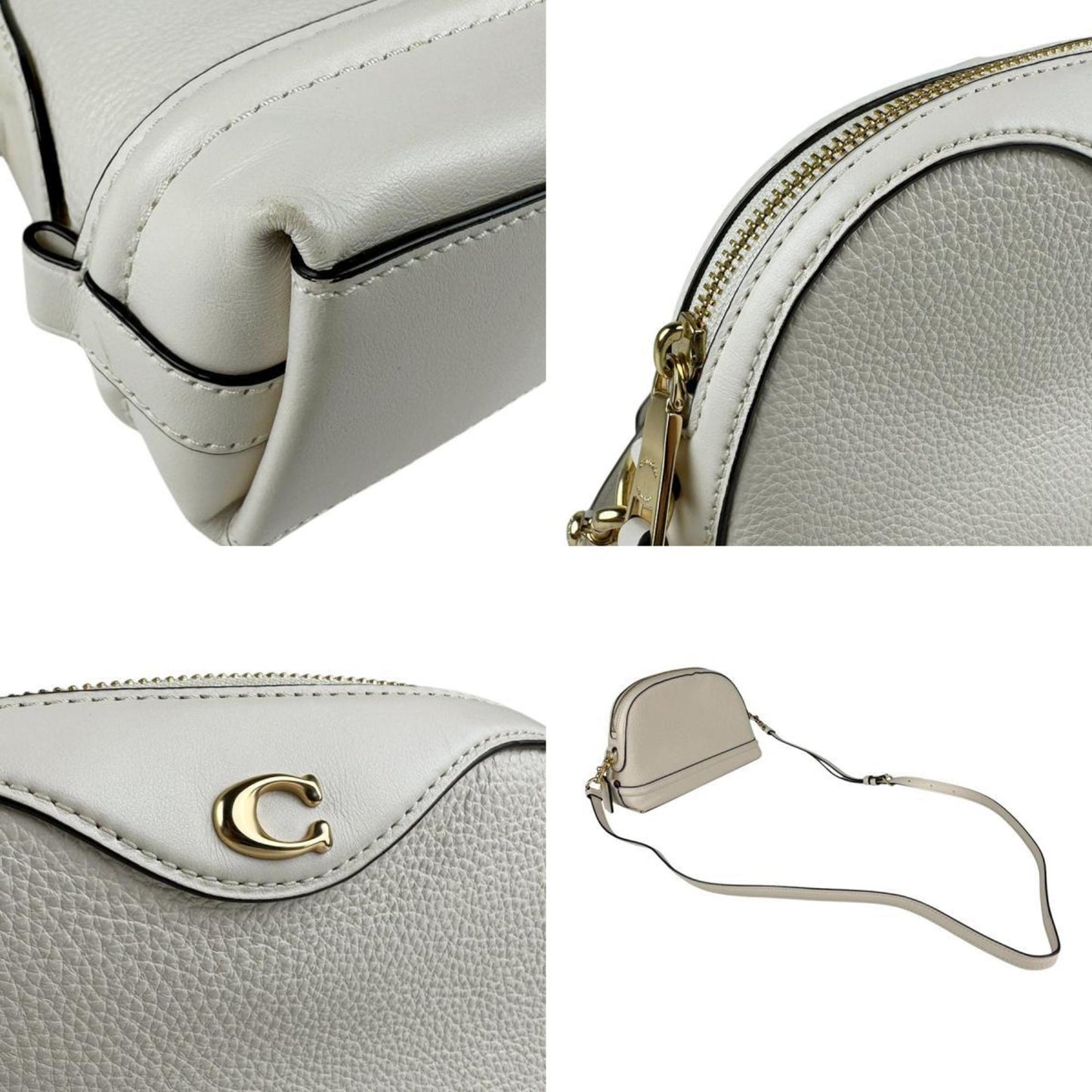 Coach Coach Shoulder Bag Leather Ivory