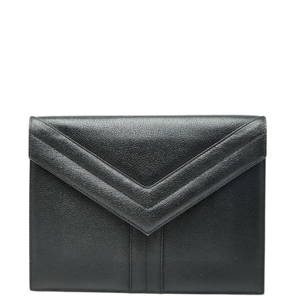 Saint Laurent Second Bag Clutch Black Leather