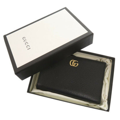 Gucci Gg Marmont Double G 546588 Leather Black Bifold Wallet 0069Gucci