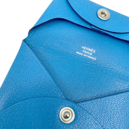 Hermes Bastia Blue Chevre B Stamp 2023 Wallet/Coin Case Coin Purse Leather Goods