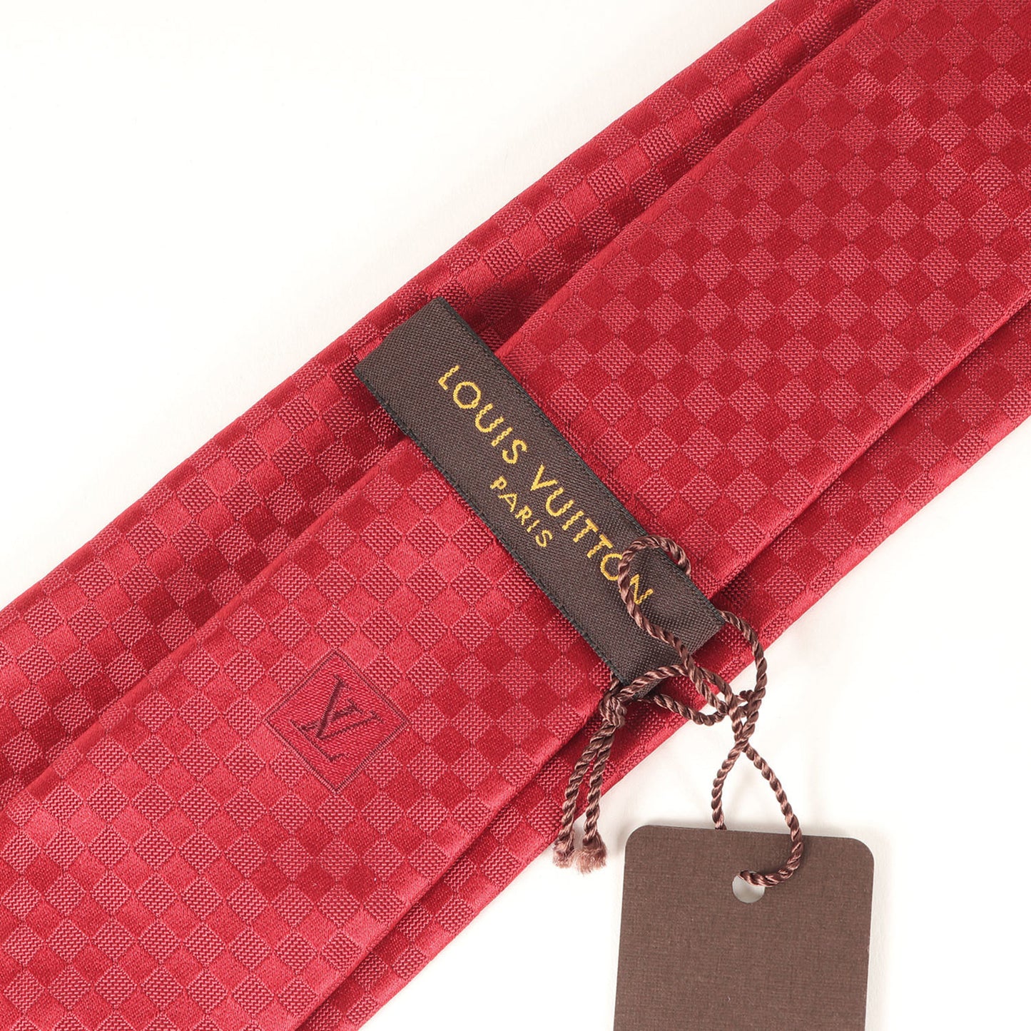 Louis Vuitton Louis Vuitton Micro Damier Silk Cravate Tie M67971 Red
