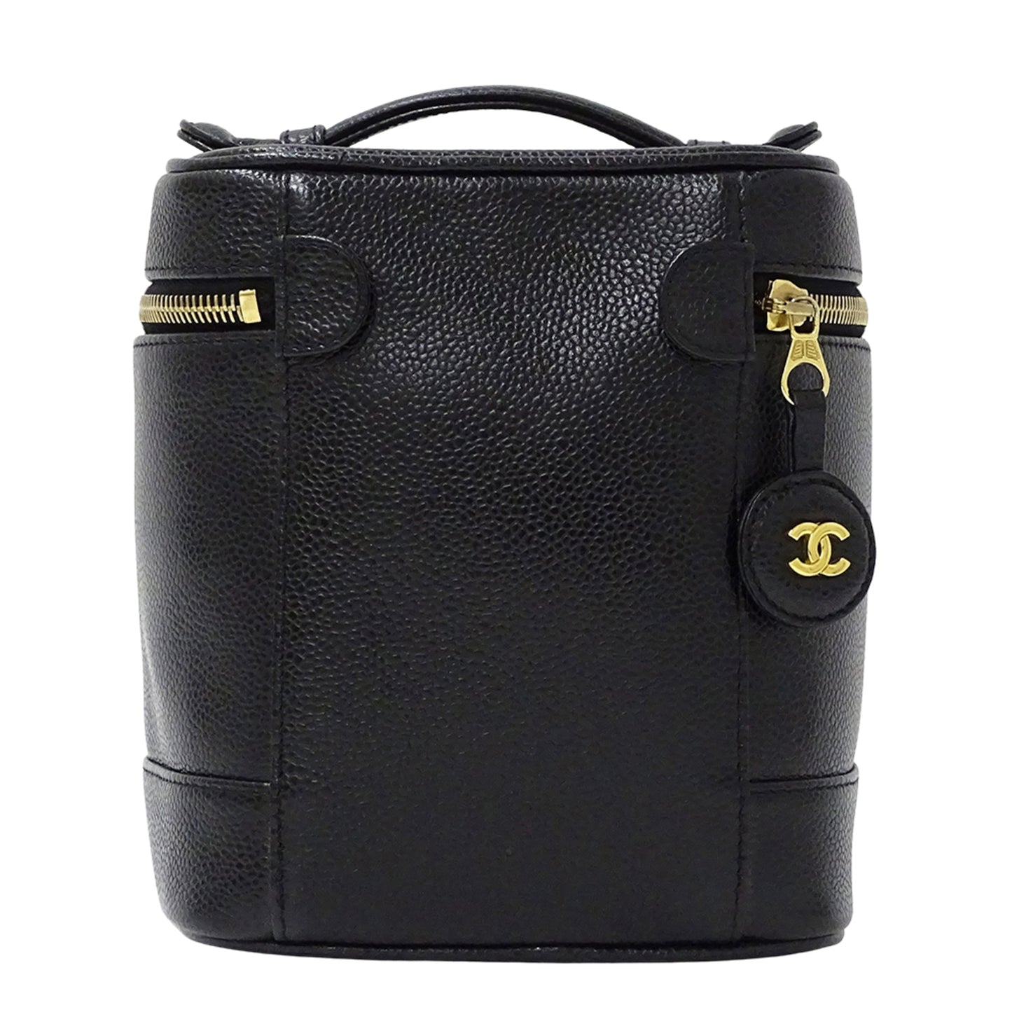 Chanel Chanel Women'S Vanity Bag Handbag In Black Caviar Leather With Gold Hardware
