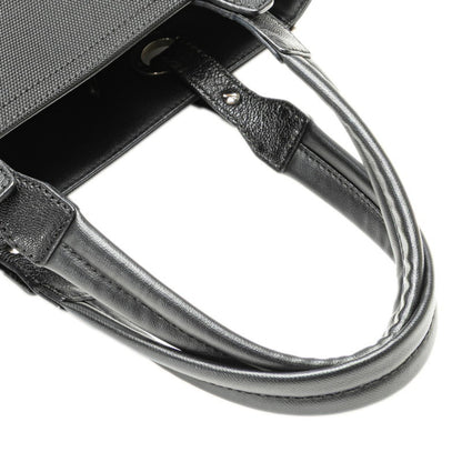 Chanel Paris Biarritz Tote Pm Bag Shoulder Black Leather Coated Canvas