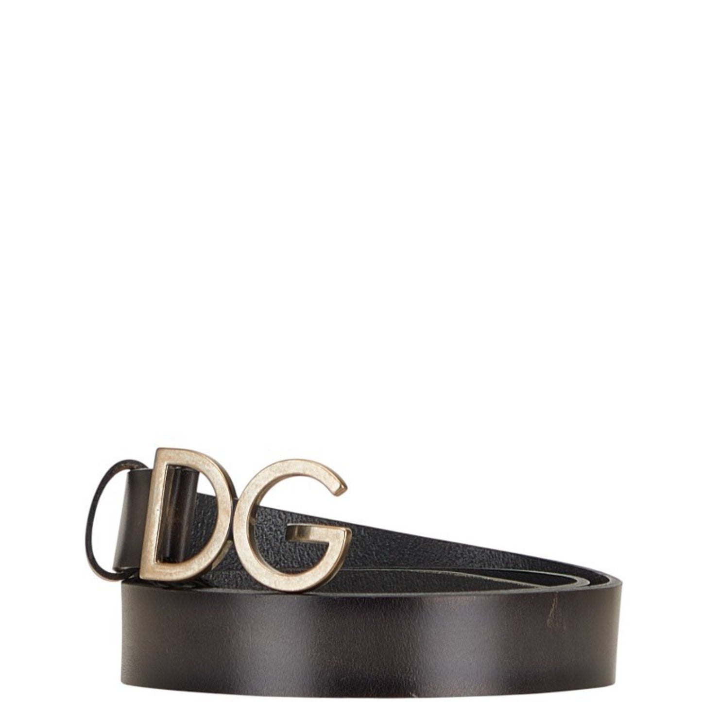 Dolce & Gabbana Dg Logo Belt 95.38 Bc3981 Black Leather