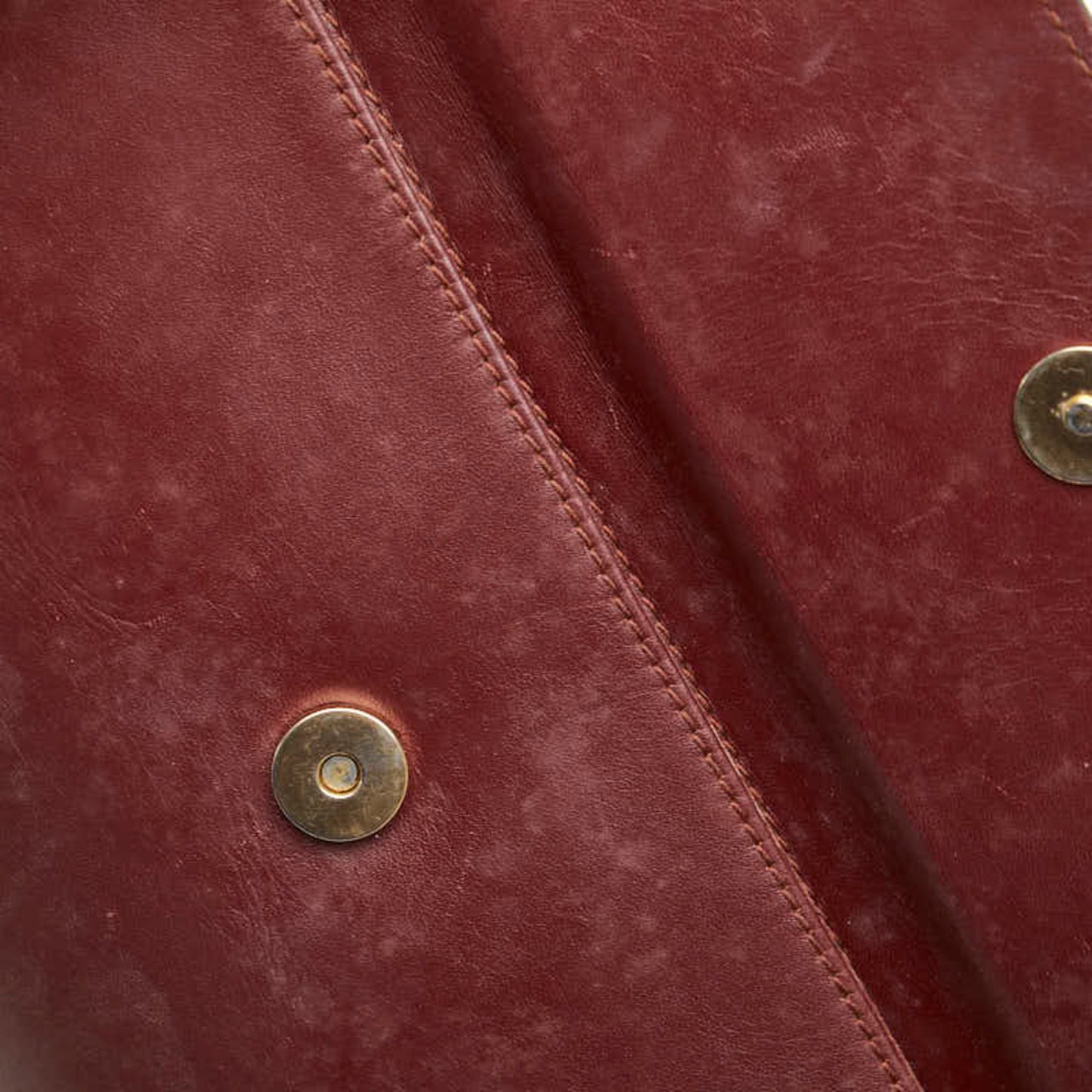 Cartier Must Line Shoulder Bag Wine Red Leather