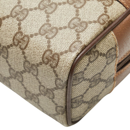 Gucci Gg Supreme Second Bag 014 58 6087 Beige Brown Pvc Leather