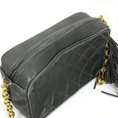 Chanel Cc Coco Mark Matelasse Fringe Single Chain Shoulder Bag In Lambskin