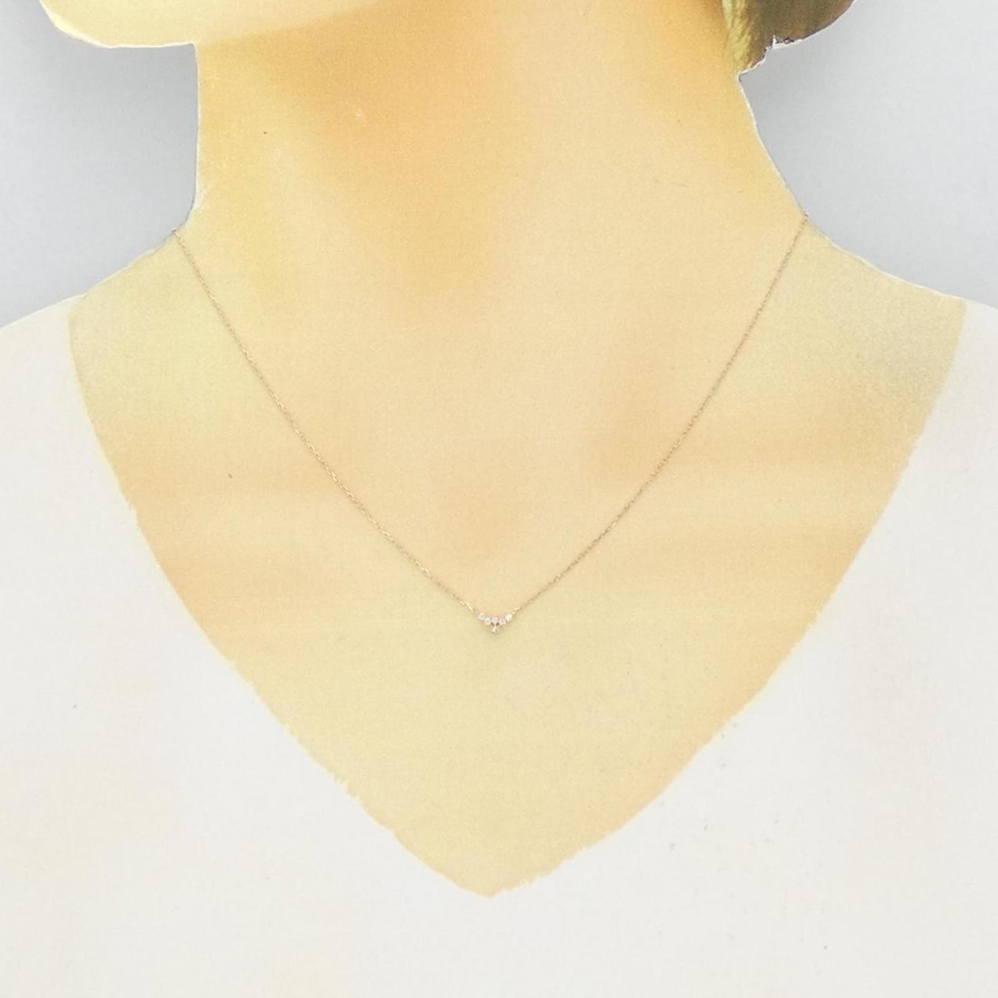 Agete Agate Diamond Necklace 0.03Ct