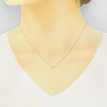 Agete Agate Diamond Necklace 0.03Ct