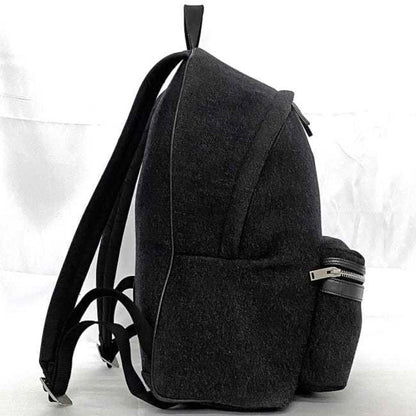 Saint Laurent Backpack F-21216 Black 326865 Felt Canvas Leather Saint Laurent Paris One Night Two