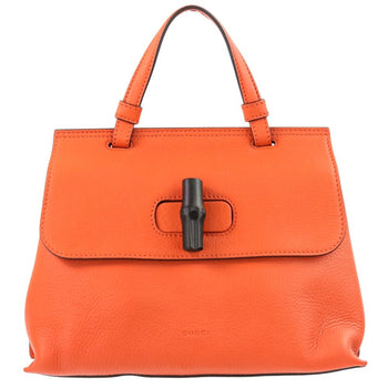 Gucci Bamboo Daily Top Handle 2-Way Handbag/Shoulder Bag 370831 Orange