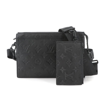 Louis Vuitton Monogram Shadow Gaston Wearable Wallet Shoulder Bag In Black Leather (M81115)