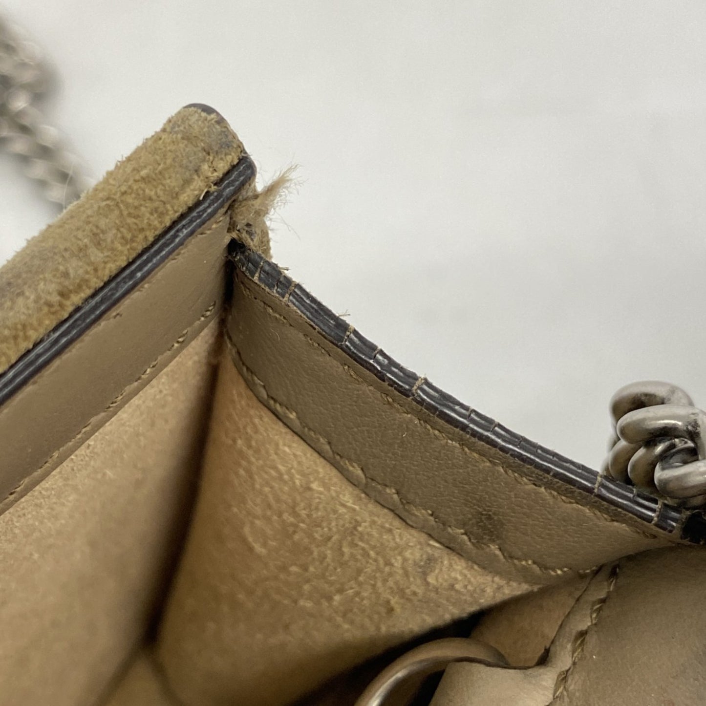 Gucci Gg Supreme Dionysus Shoulder Wallet 476432 Beige Brown