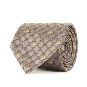 Gucci Bee Gg Monogram Silk Tie