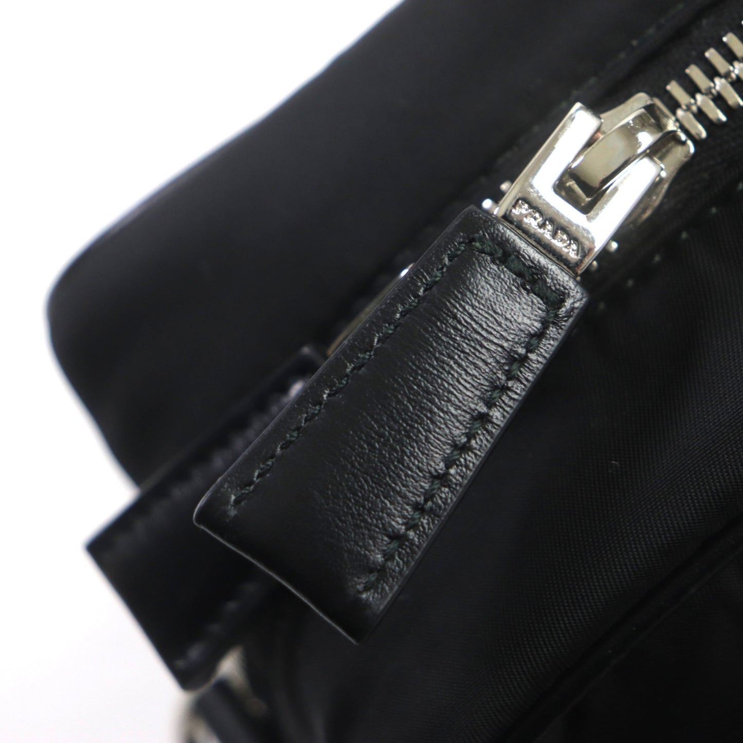 Prada 1Bh197 Triangle Logo Re-Nyion Nylon And Leather Shoulder Bag With Pouch