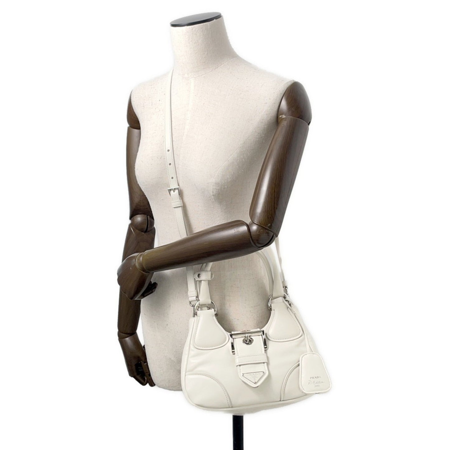Prada Handbag Moon Leather 1Ba381 Prada Bag White