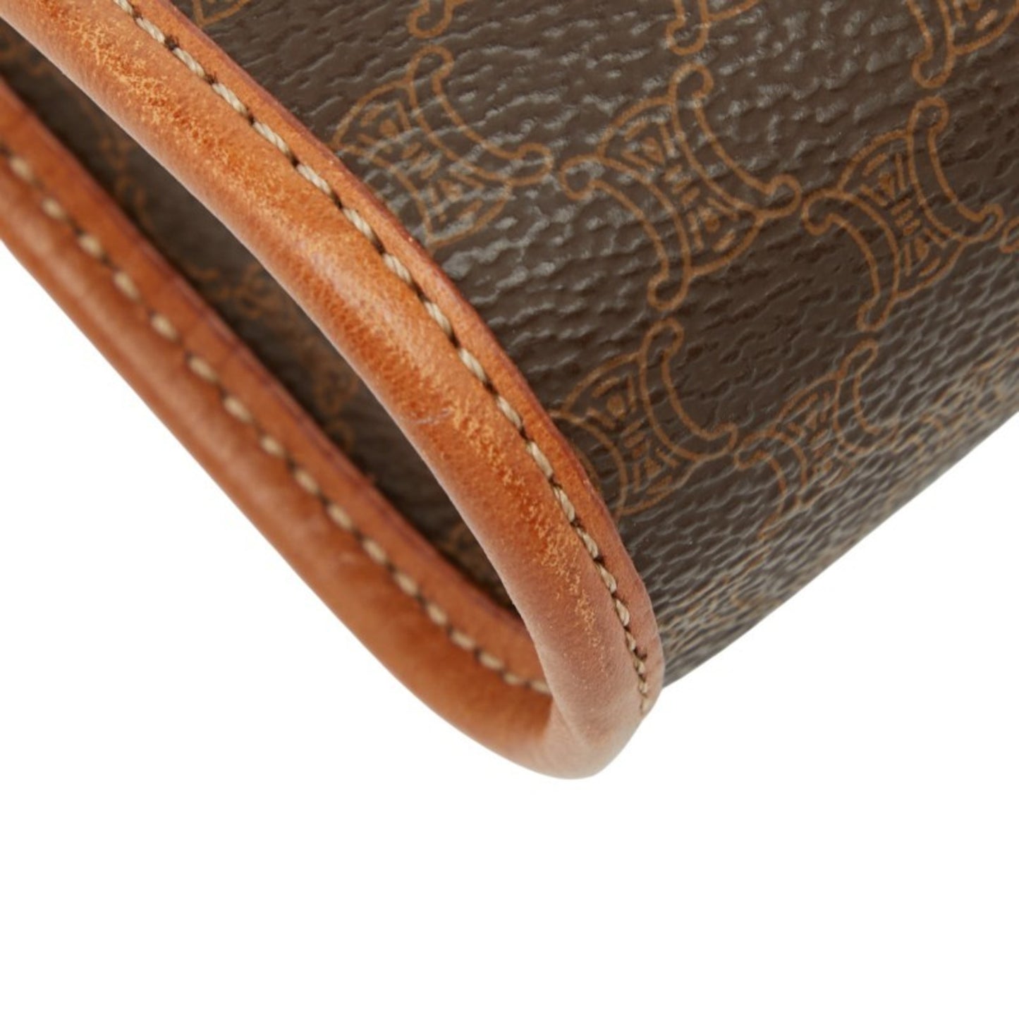 Celine Macadam Pouch Brown Leather