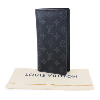Louis Vuitton Monogram Eclipse Portefeuille Plaza Bifold Long Wallet M61697 Brazza