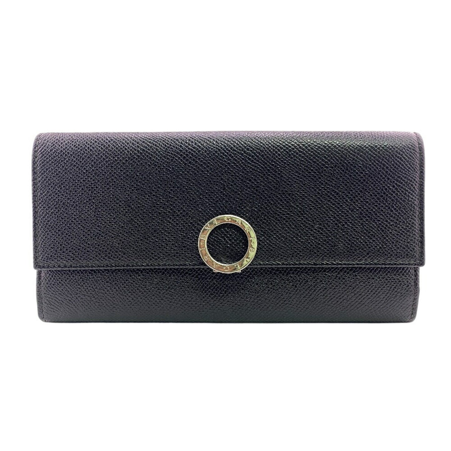 Bvlgari Bulgari Flap Circle Long Wallet Black