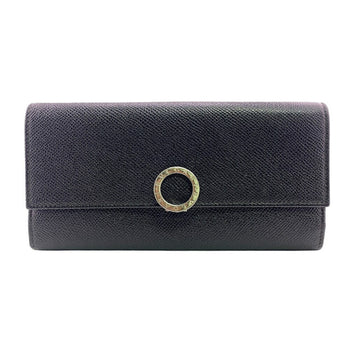 Bvlgari Bulgari Flap Circle Long Wallet Black