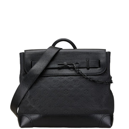 Louis Vuitton Monogram Eclipse Steamer Pm Handbag Shoulder Bag M44731 Noir Black Taurillon Leather