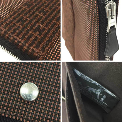 Hermes Hermes Air Line Purse Pm Bifold Wallet Nylon Canvas Brown