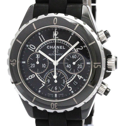 Chanel J12 Chronograph Ceramic Rubber Automatic Watch H0939 Polished