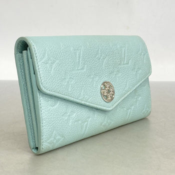 Louis Vuitton Monogram Empreinte Portefeuille Sarah Long Wallet M82174 Light Blue