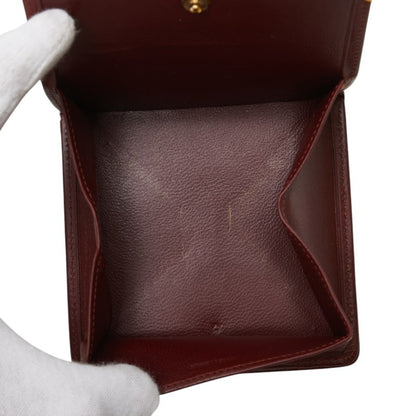Cartier Must Line Bifold Wallet Wine Red Bordeaux Leather