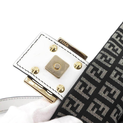 Fendi Zucchino Mamma Baguette Shoulder Bag In Canvas And Leather