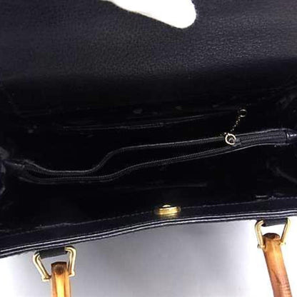 Gucci Bamboo Handbag 002 1186 0260 Black Leather