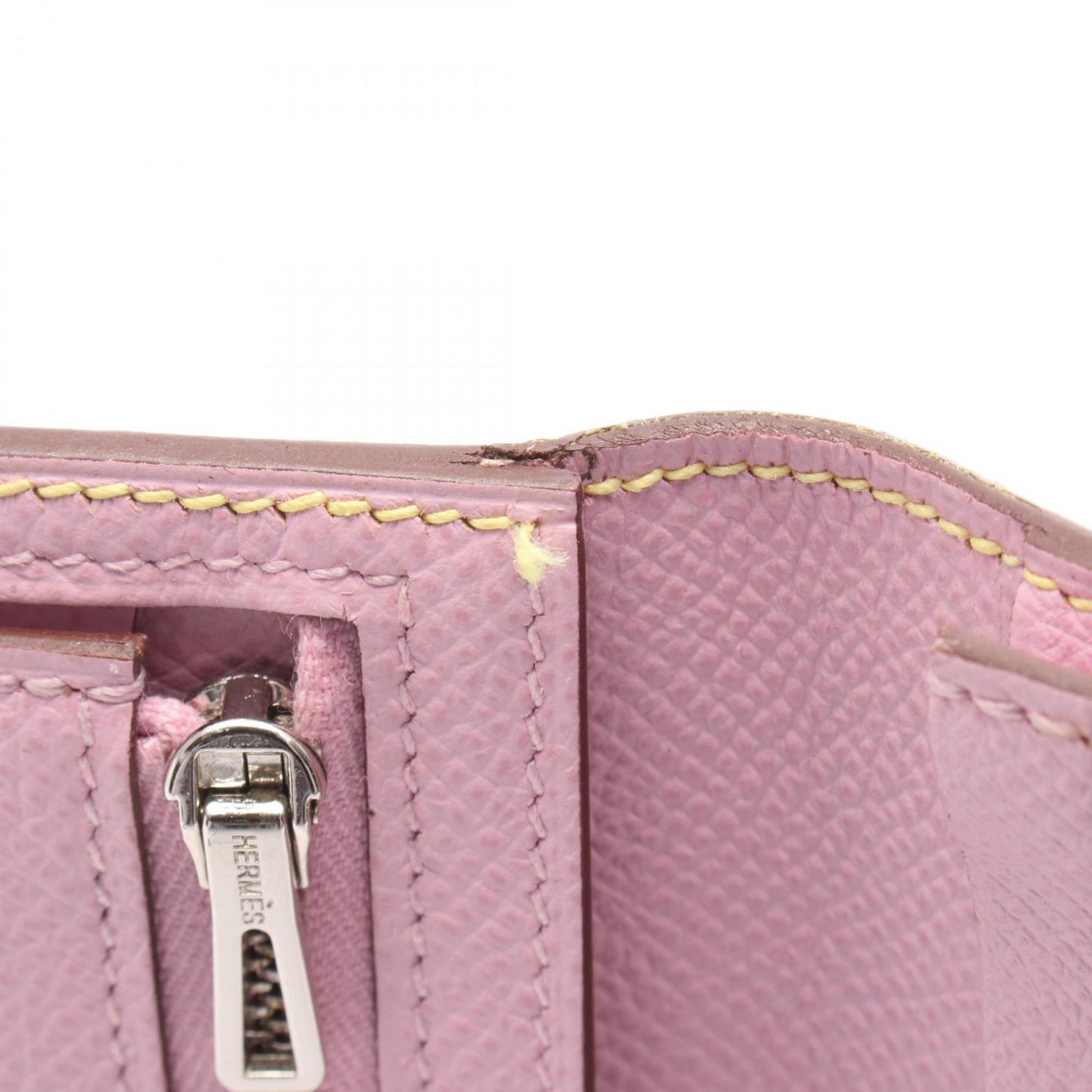 Hermes Herms Bearn Soufflet Verso Lime Mauve Silvestre Bifold Long Wallet