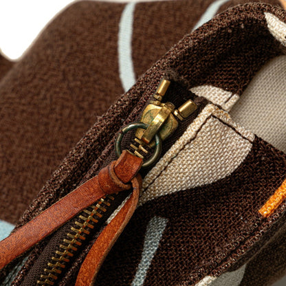 Miu Miu Miu Handbag Tote Bag Brown Orange Canvas Leather