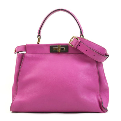 Fendi Handbag Shoulder Bag Peekaboo Leather Magenta