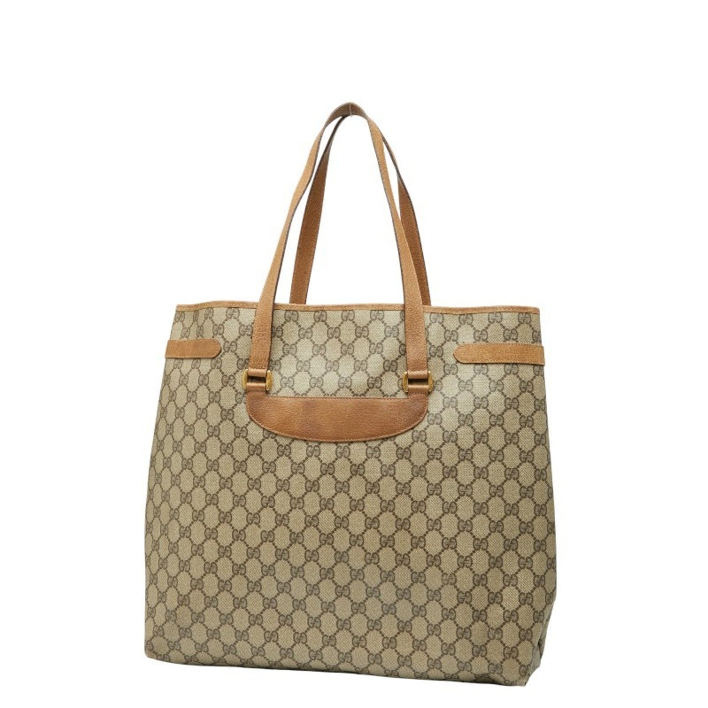 Gucci Gg Supreme Tote Bag 3902061 Brown Leather