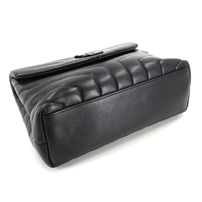 Saint Laurent Loulou Small Chain Shoulder Bag In Black Leather