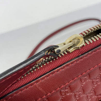 Gucci Micro Guccissima Handbag 449654 Leather Red Champagne