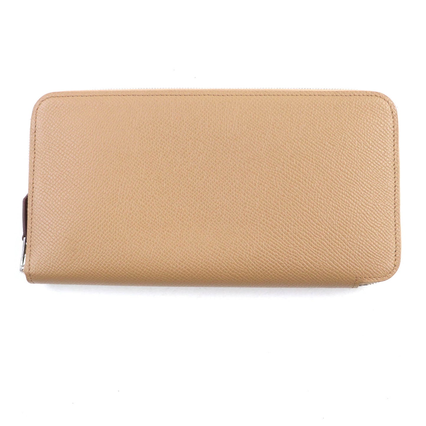 Hermes Azap Long Silk In Chai Epsom Leather Round Zip Wallet With U Stamp And Box